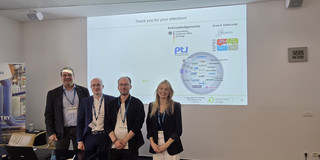 The picture shows Norbert Kockmann, Sascha Lamm, Mathias Schmitz and Laura Marsollek at the DECHEMA FORUM 2026.