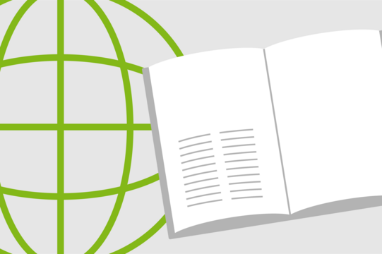 News-Icon Book and Globe Icon of the globe with a opened book